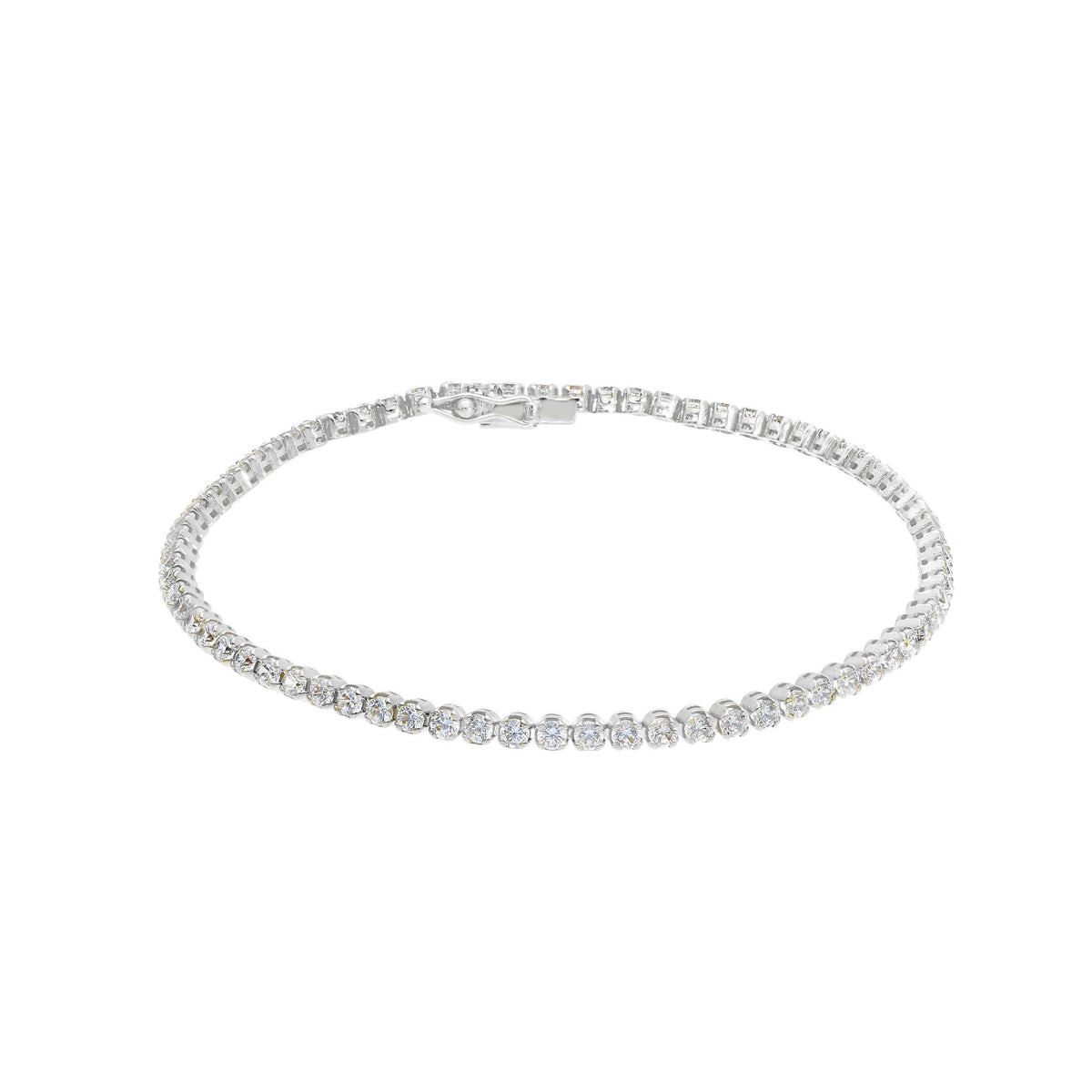 Maiocchi Milano Bracciale Tennis Oro Bianco 18kt e Zirconi