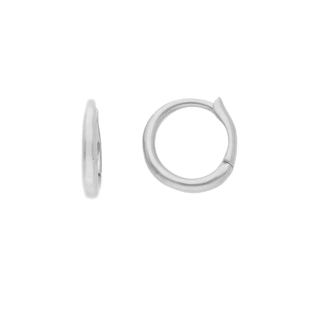Maiocchi Gold Orecchini Cerchi Scattino in Oro Bianco 18kt Ø 10 MM
