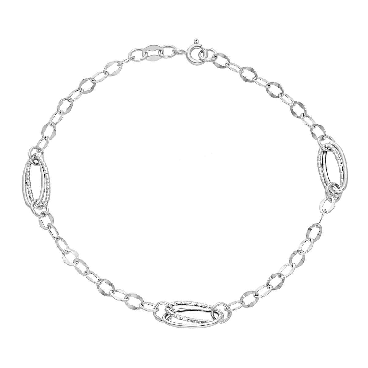 Heart Bracelet in 18kt White Gold and Zircons