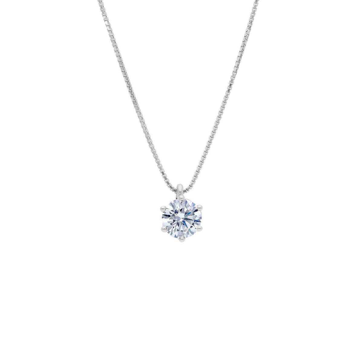 Girocollo Punto Luce in Oro Bianco 18kt e Zircone