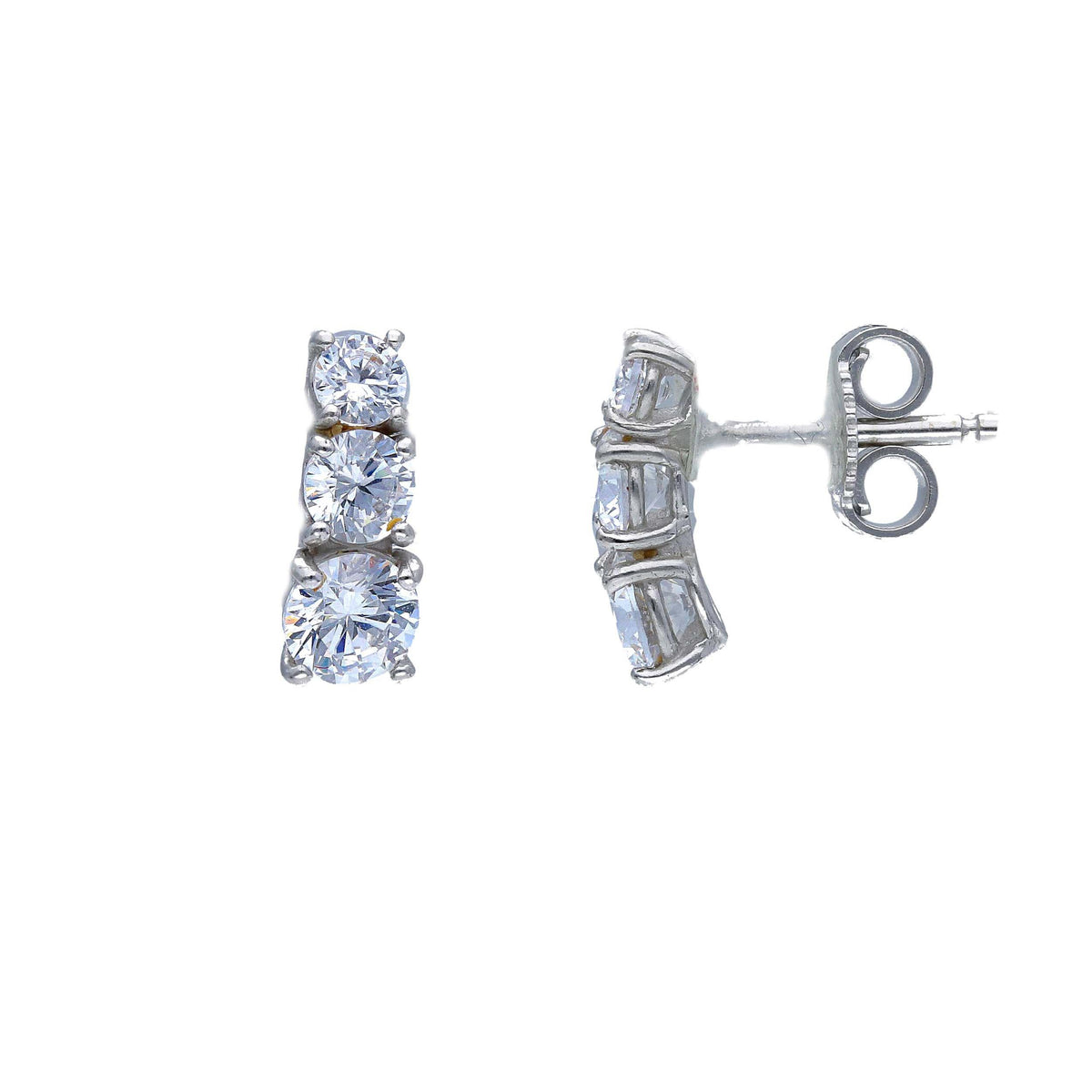 Maiocchi Milano Earrings in 18kt White Gold and Zircons