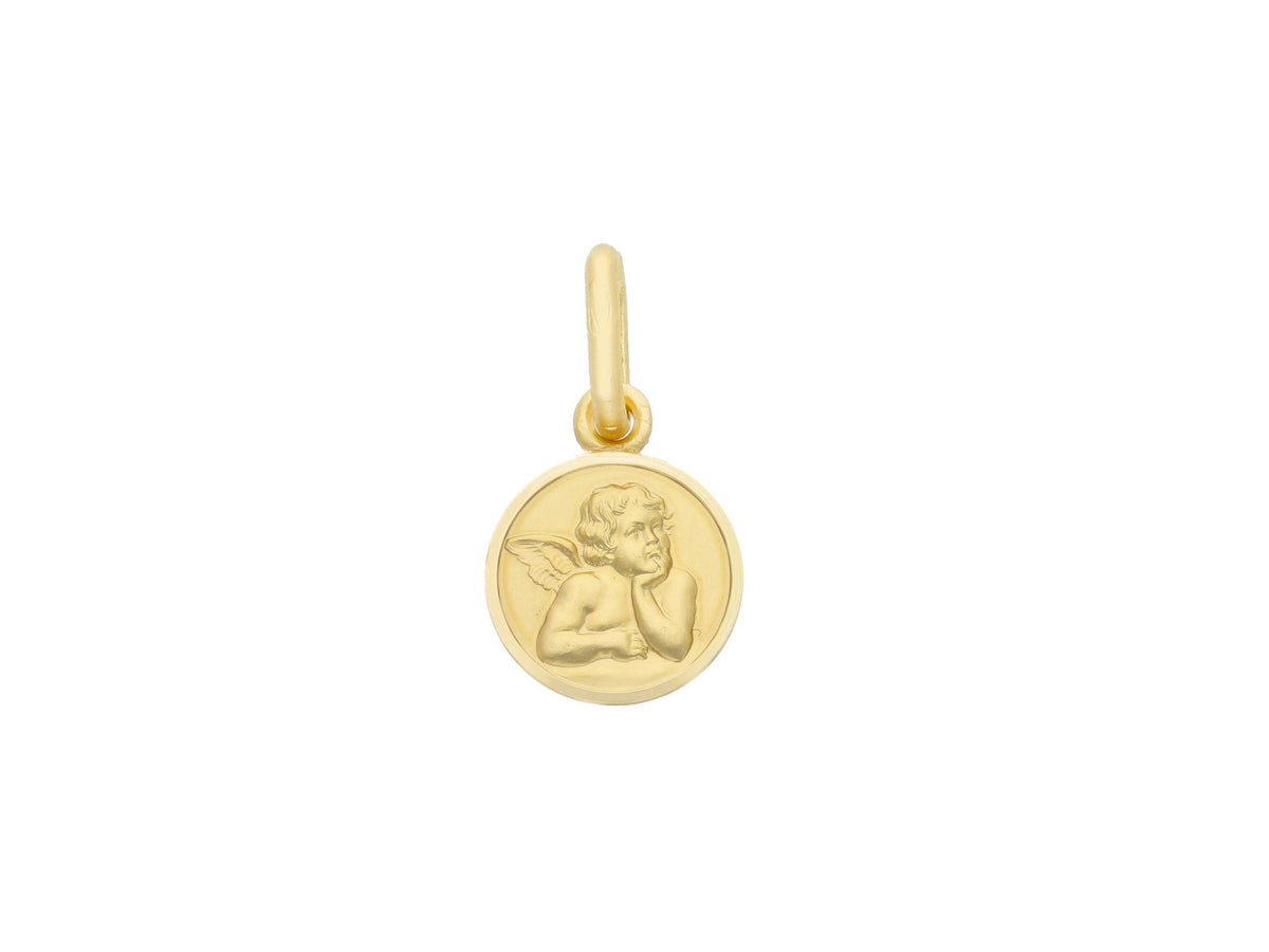 Angel medal in 18kt yellow gold mm. 9