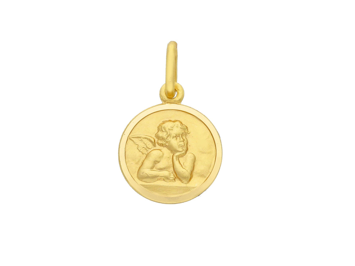 Angel medal in 18kt yellow gold mm. 13