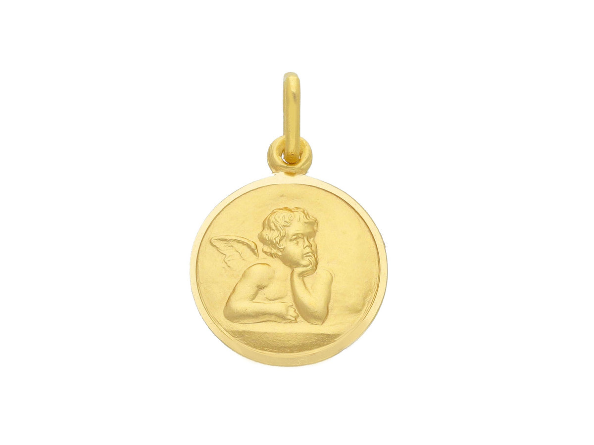 Medaglia Angelo in Oro Giallo 18kt mm. 15