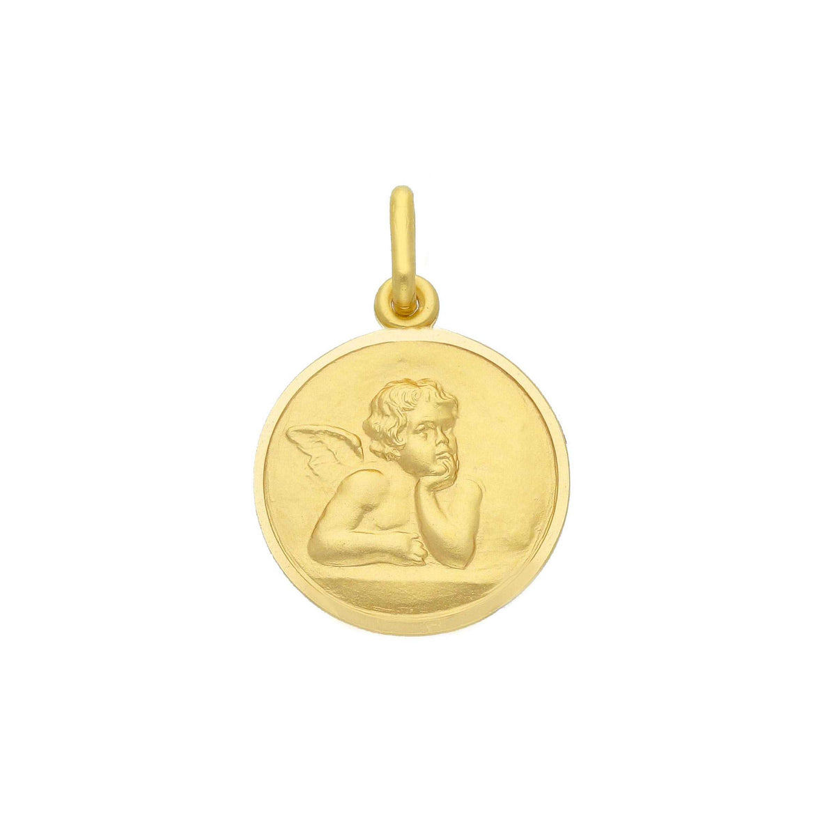Angel medal in 18kt yellow gold mm. 15