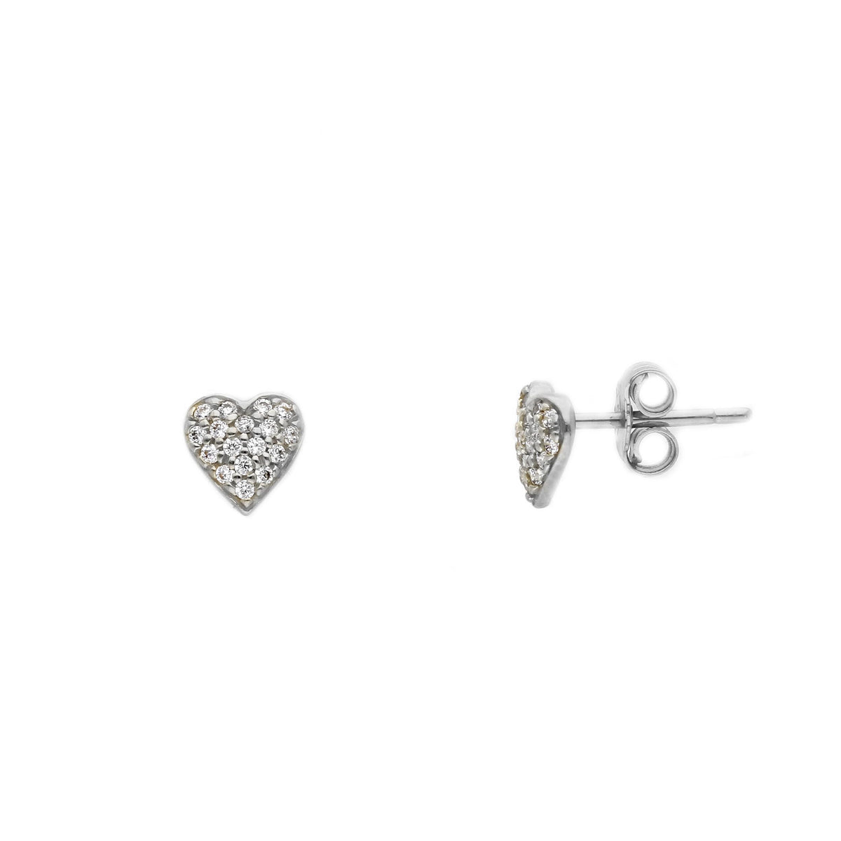 Maiocchi Gold Orecchini Cuore Oro Bianco 18kt e Zirconi
