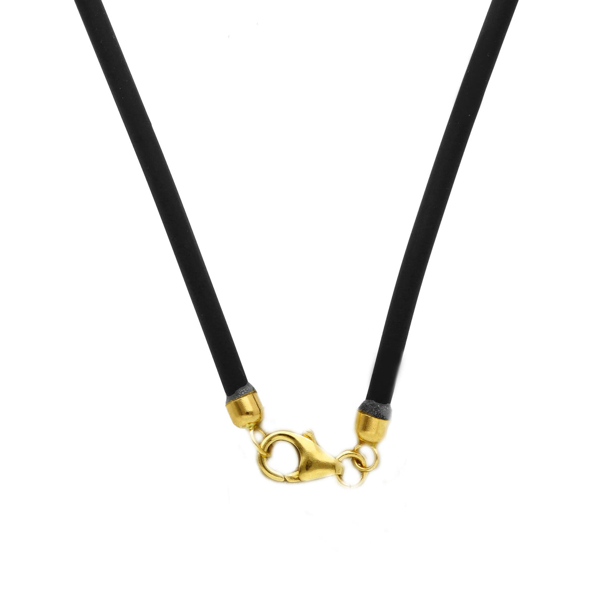 Rubber necklace and 18kt yellow gold clasp