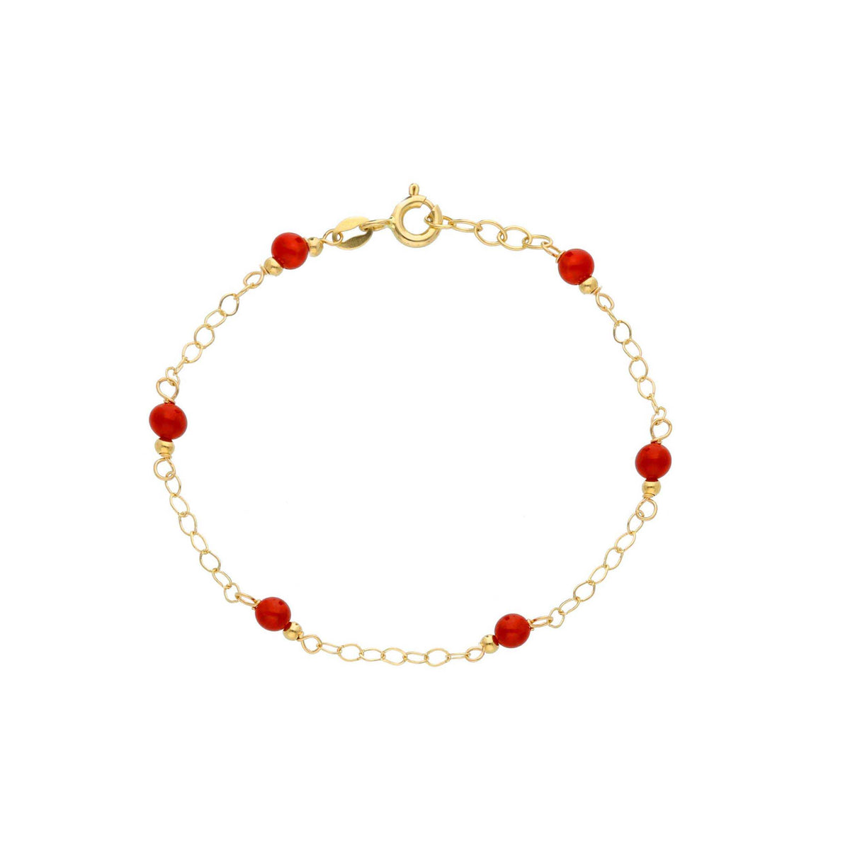 Bracciale Oro Giallo 18kt e Pasta di Corallo