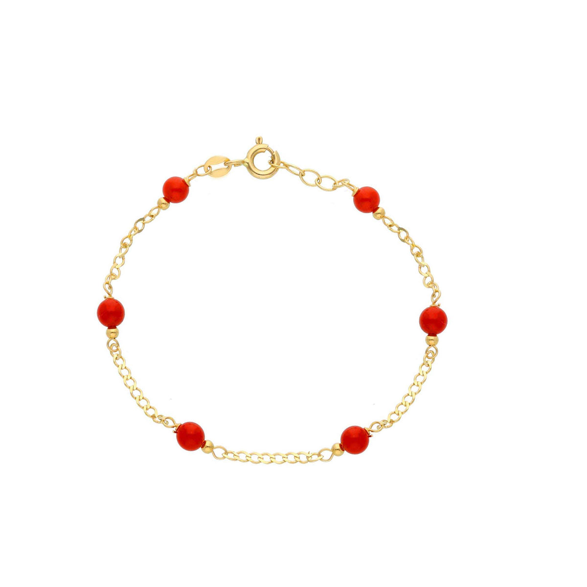 Bracciale Oro Giallo 18kt e Pasta di Corallo