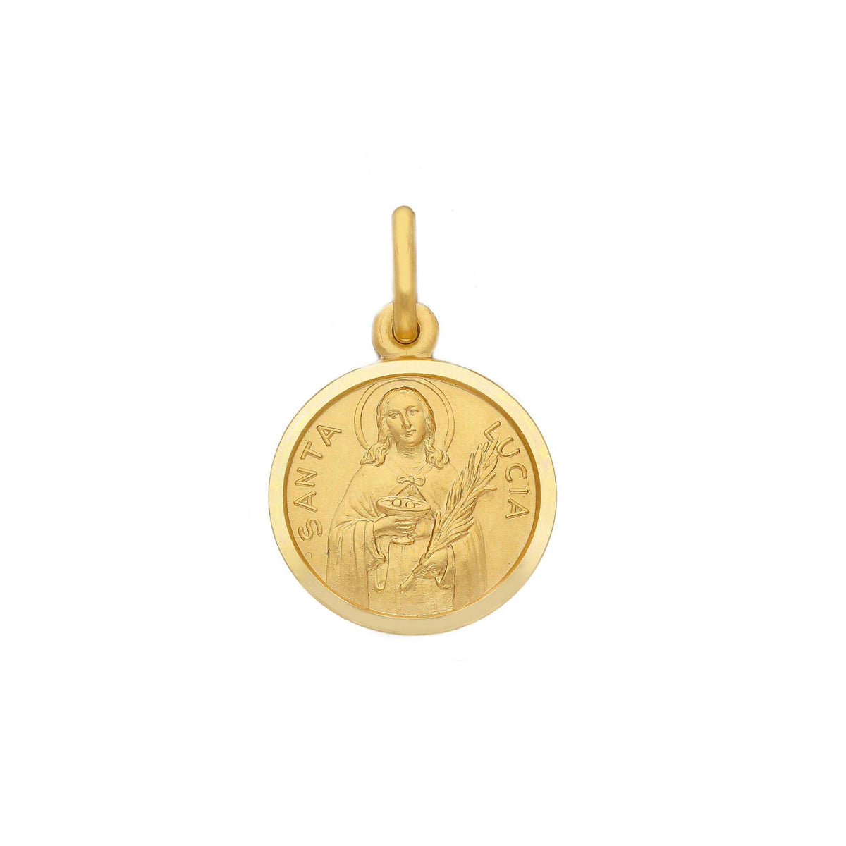 Medaglia S. Lucia in Oro Giallo 18kt mm. 15