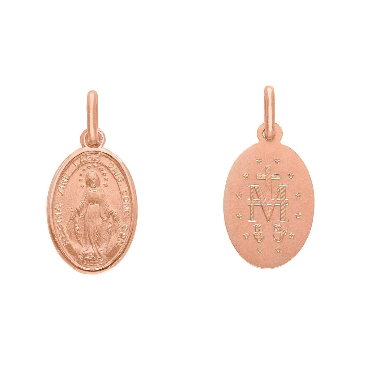 Madonna Miraculous Medal in 18kt Yellow Gold 12x16 mm