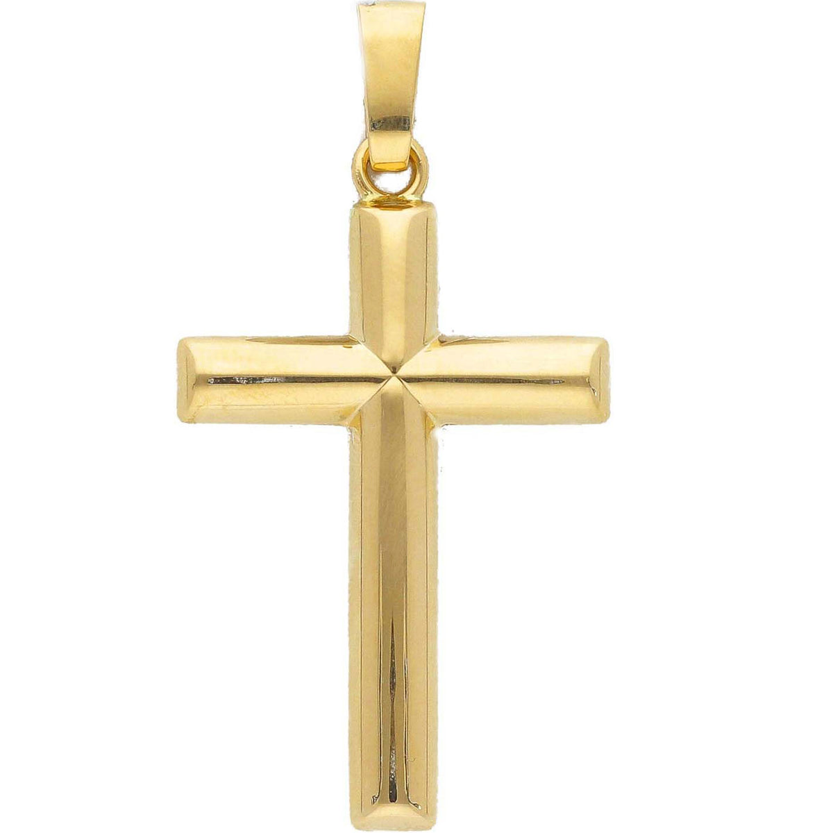  Cross in 18kt Yellow Gold and Zircons