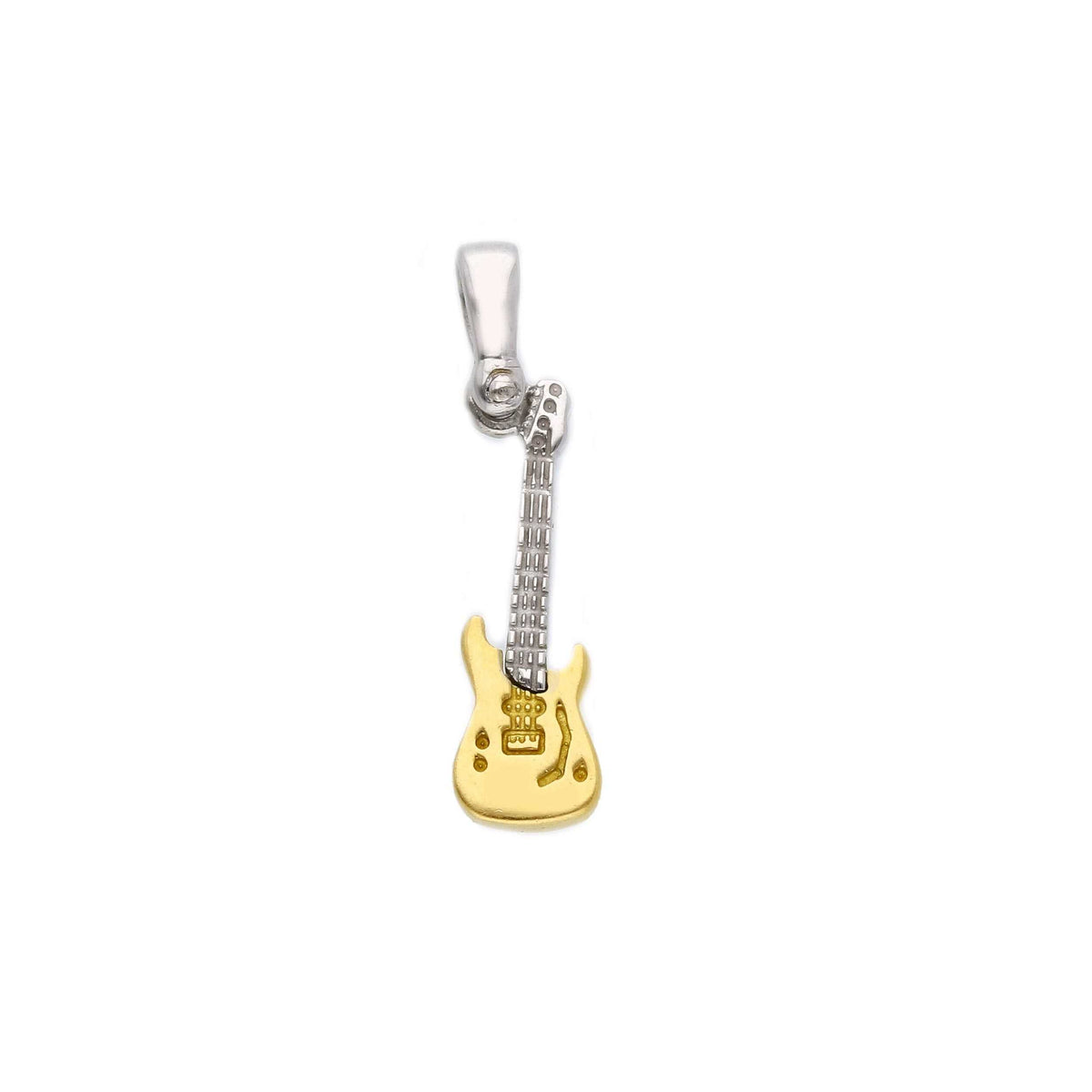 Electric Guitar Pendant in 18kt Yellow and White Gold