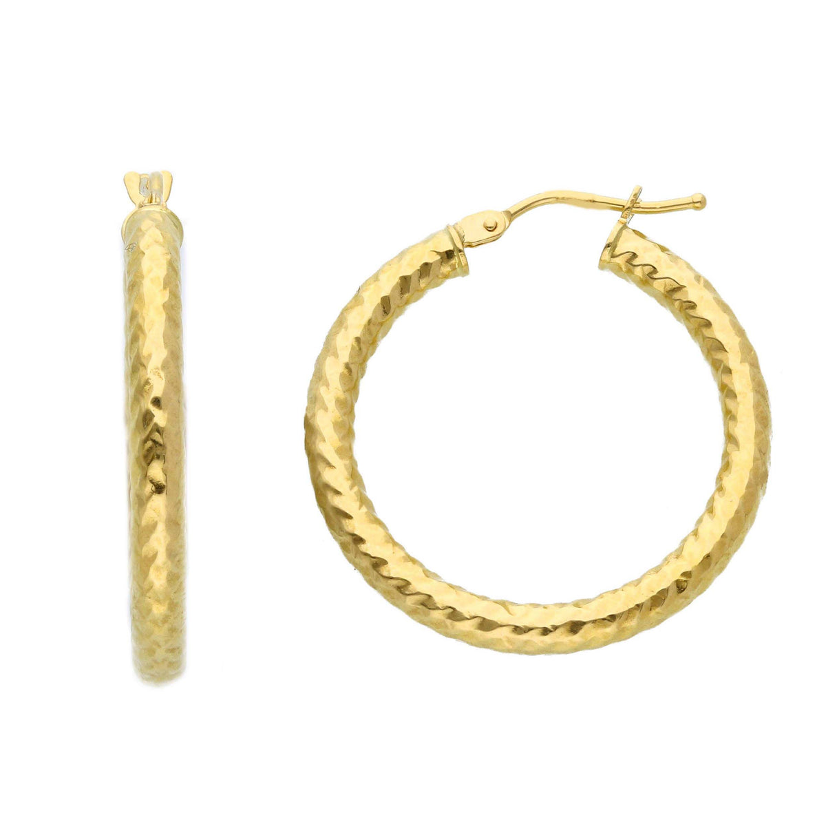 Maiocchi Gold Orecchini Cerchi in Oro Giallo 18kt Sezione 3 MM, Ø 20 MM