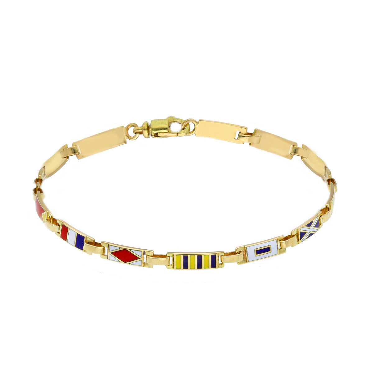 Nautical Flags Bracelet in 18kt Yellow Gold