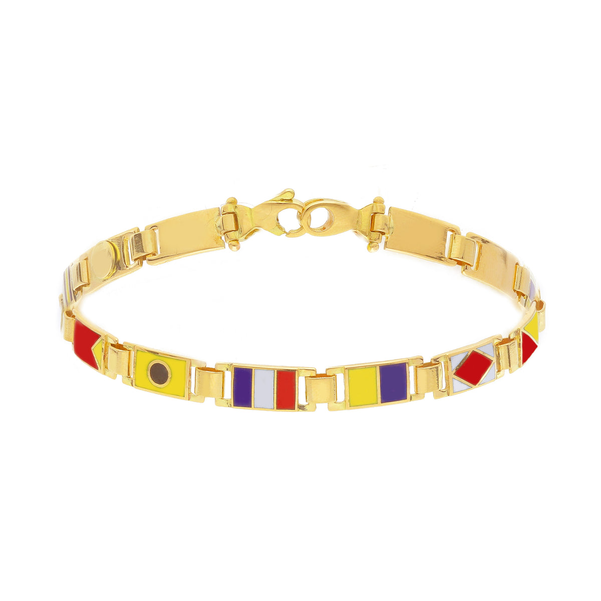 Nautical Flags Bracelet in 18kt Yellow Gold