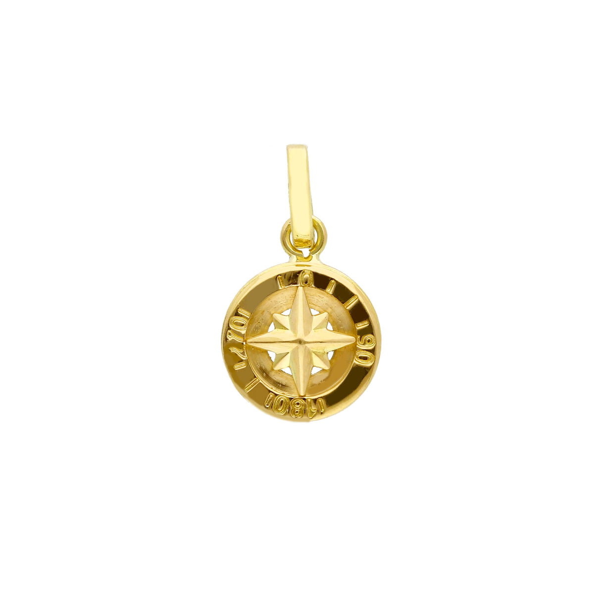  Compass Rose Pendant in 18kt Yellow Gold and Enamel