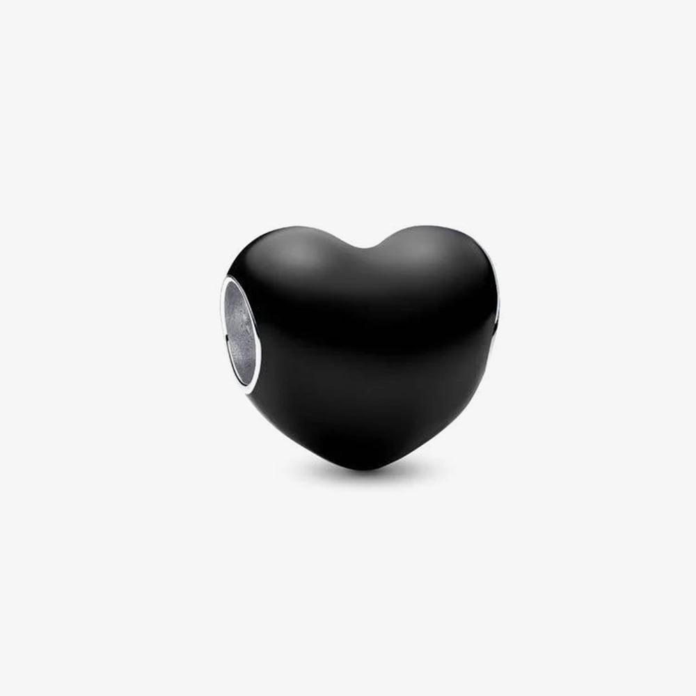 Pandora Charm Cuore Metallico Nero 793337C04