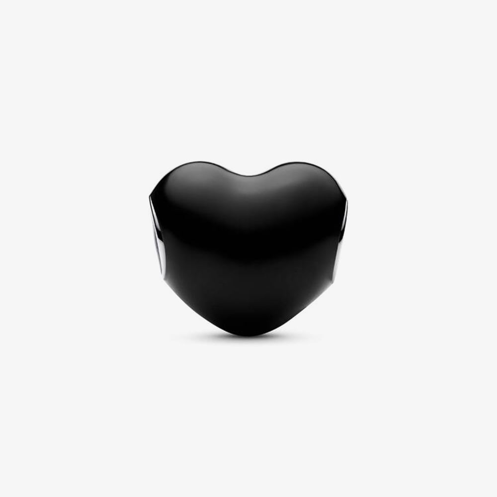 Pandora Charm Cuore Metallico Nero 793337C04