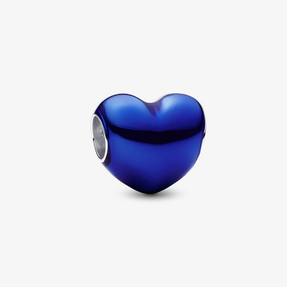 Pandora Charm Cuore Metallico Blu 793337C05