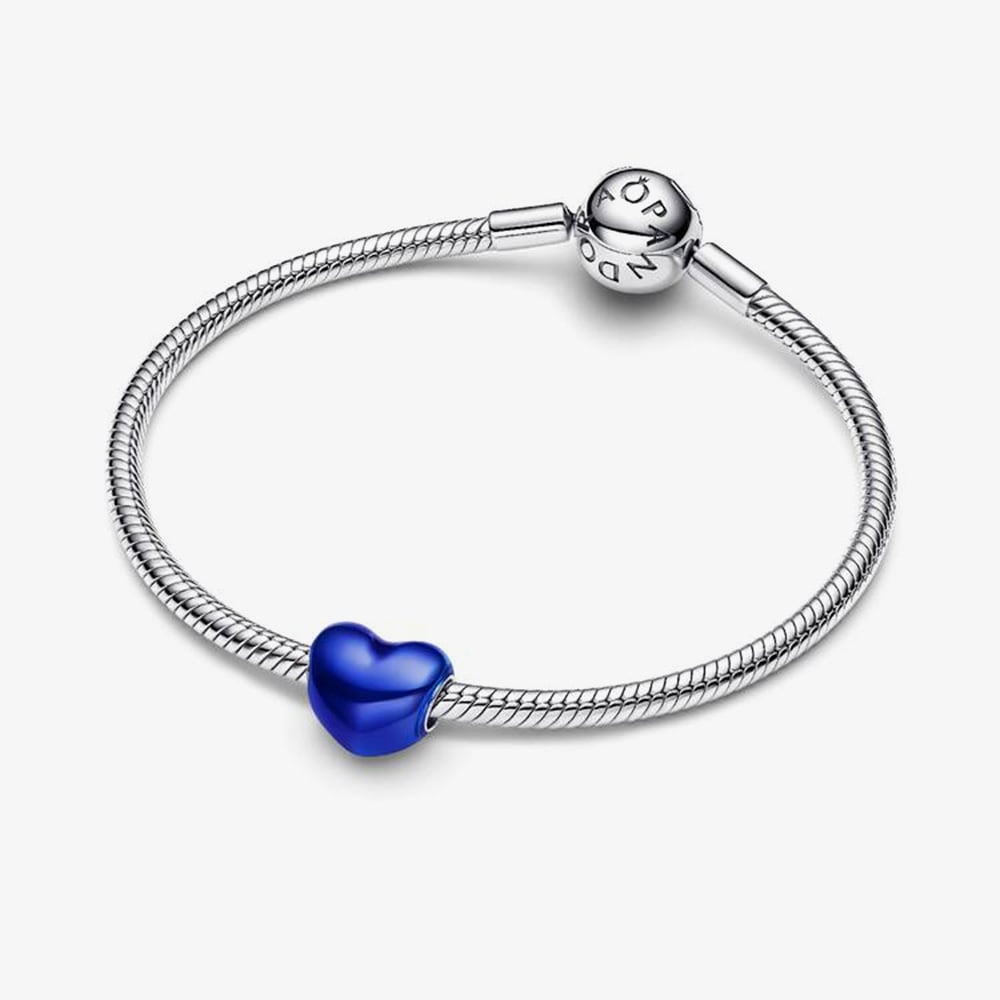 Pandora Charm Cuore Metallico Blu 793337C05