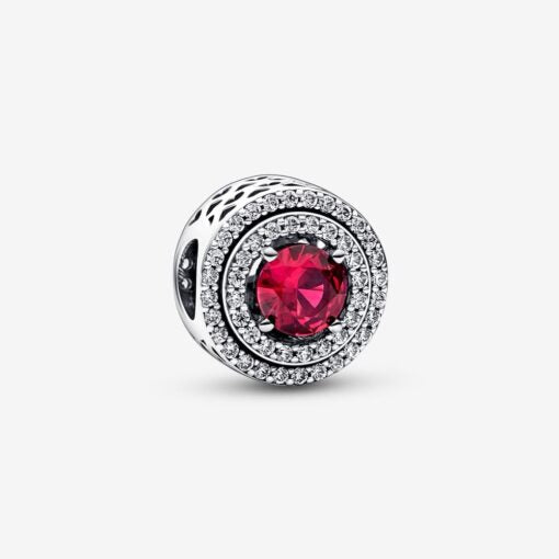 Pandora Charm Pavè e Pietra Rossa 792418C01