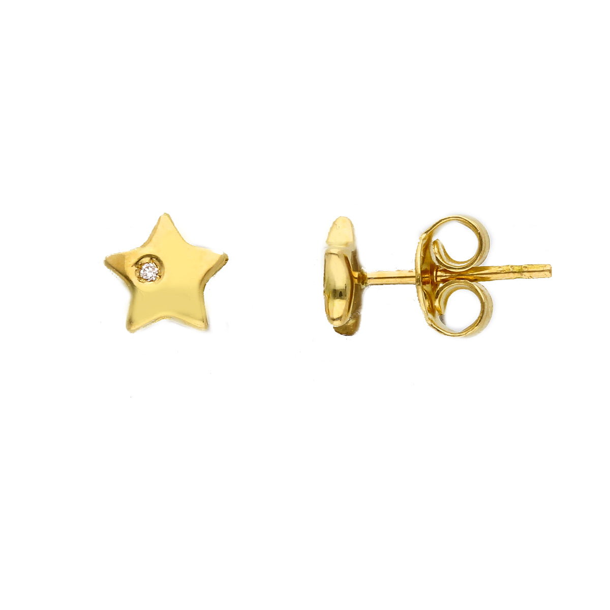 Star earrings with diamonds 0.01 ct G