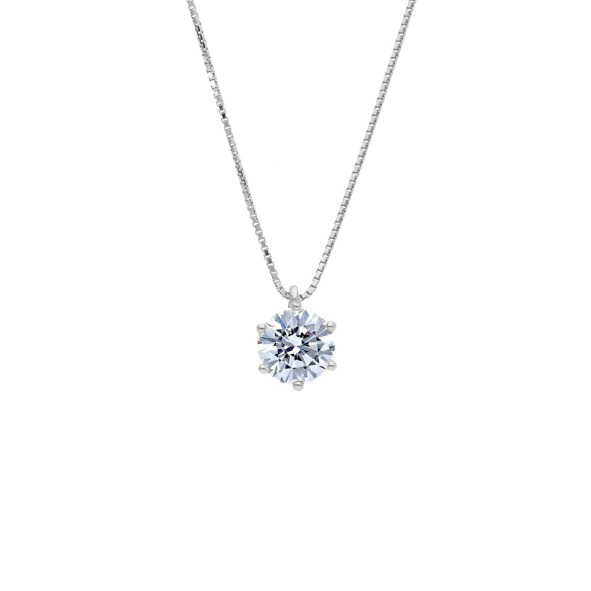 Girocollo Punto Luce in Oro Bianco 18kt e Zircone