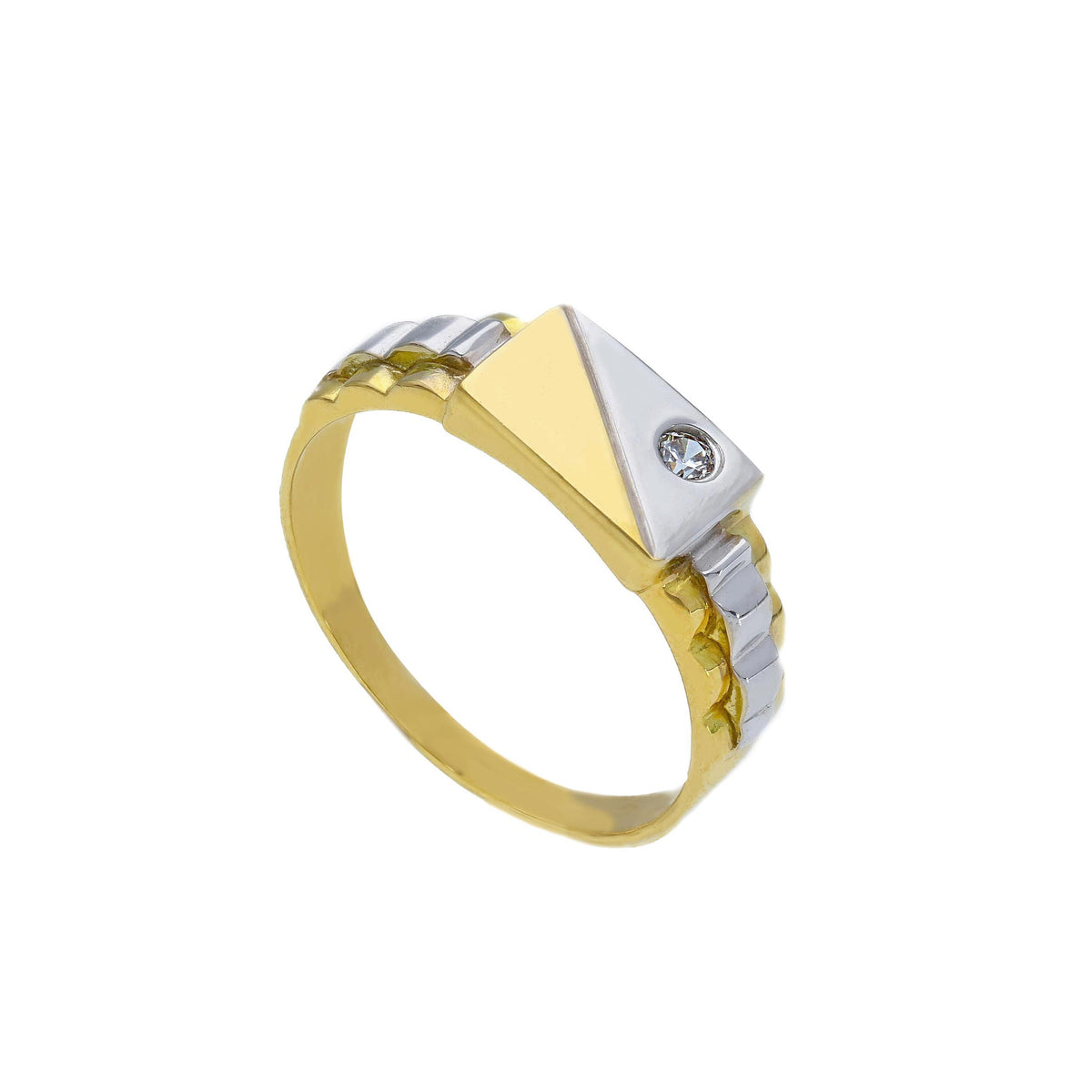 Chevalier Ring in 18kt Yellow and White Gold