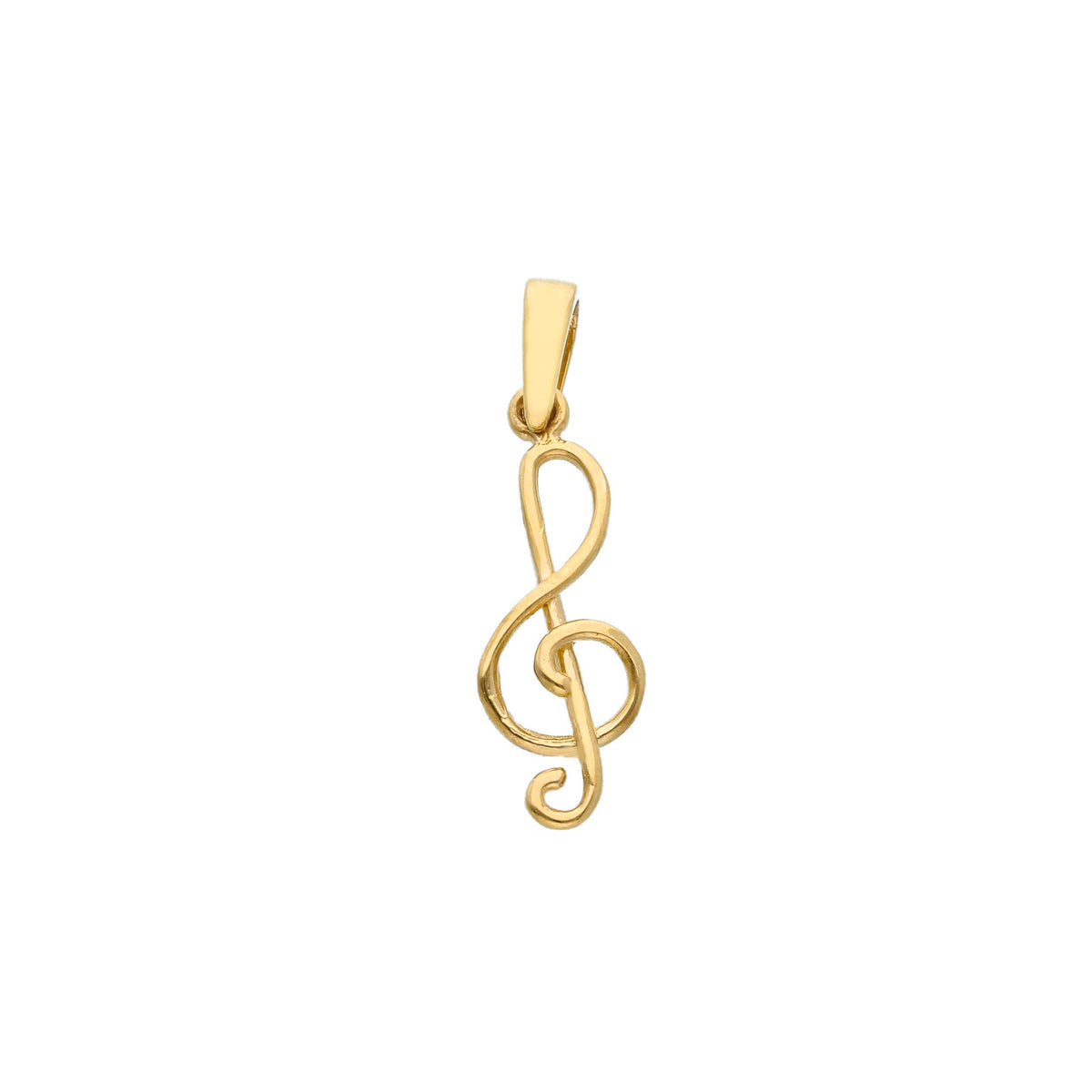  Treble Clef Pendant in 18kt Yellow Gold