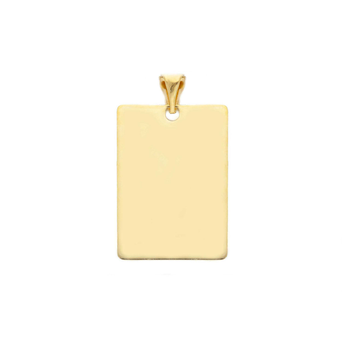 Ciondolo Medaglia Rettangolare in Oro Giallo 18kt MM 14 x 20