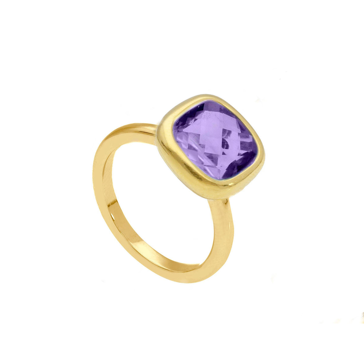 Maiocchi Gold 18kt Yellow Gold and Amethyst Quartz Ring