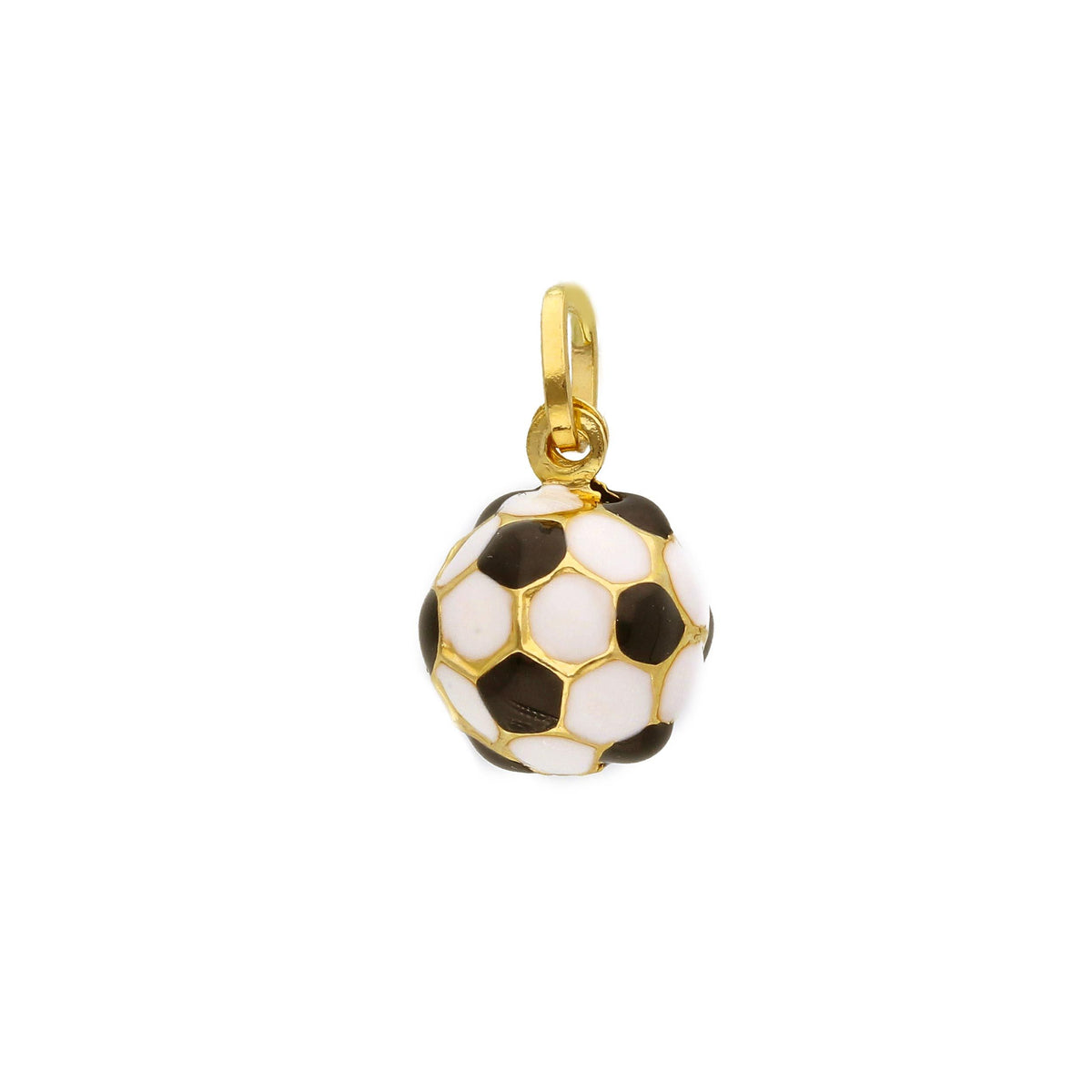 Ciondolo Pallone da Calcio in Oro Giallo 18kt e Smalto