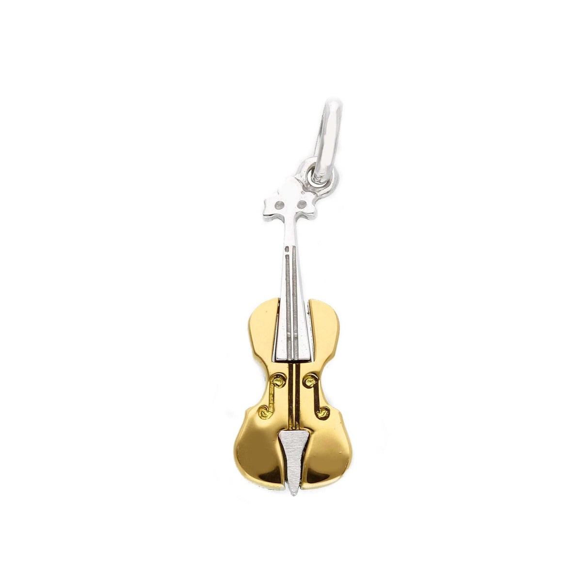 Ciondolo Violino in Oro Giallo e Bianco 18kt