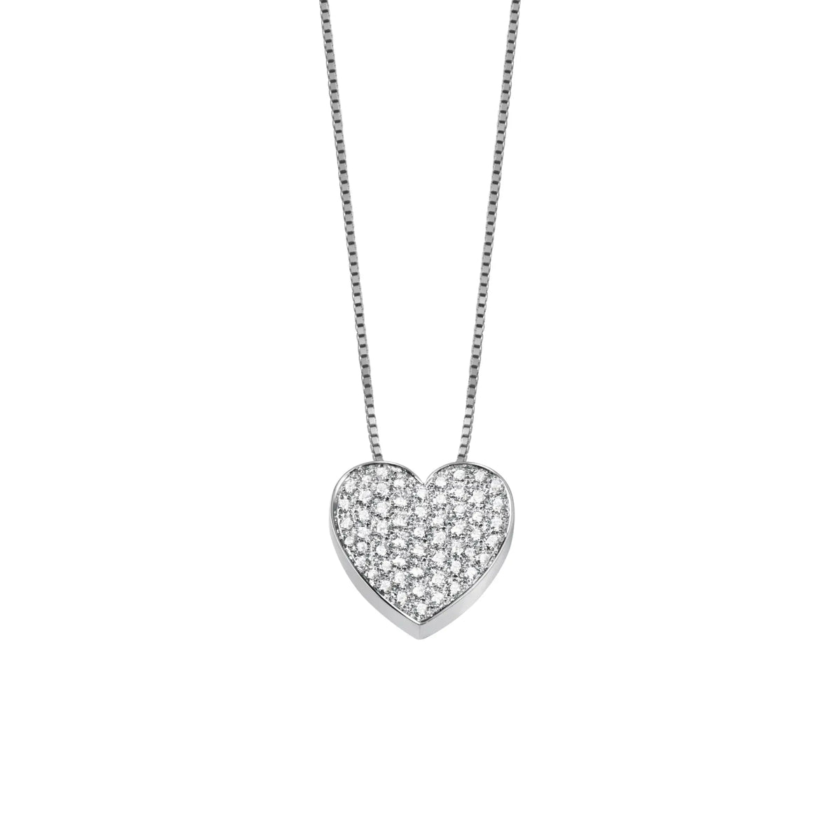  Salvini I Segni Heart Necklace in White Gold and Diamonds