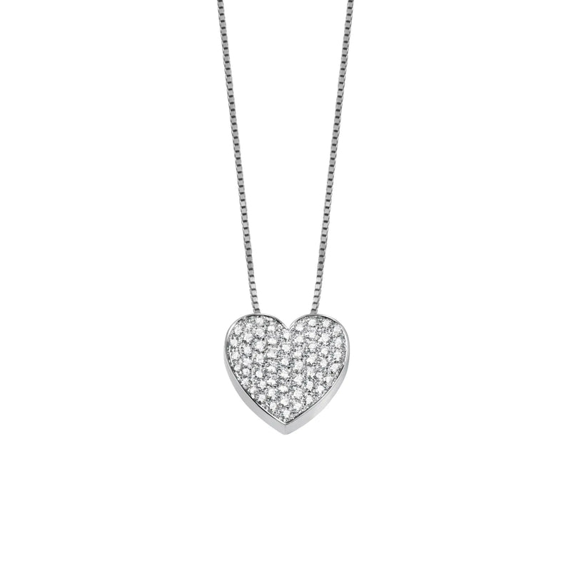  Salvini I Segni Heart Necklace in White Gold and Diamonds