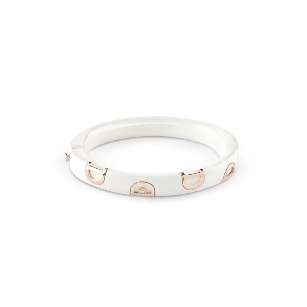  Damiani D.Icon Bracelet in White Ceramic, Rose Gold and Diamond