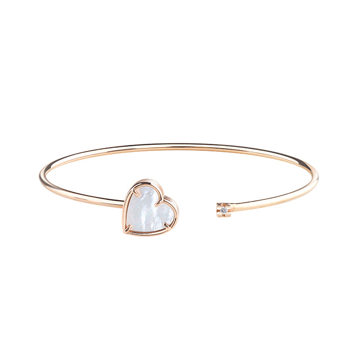 Salvini I Segni Heart Bracelet in Rose Gold and Mother of Pearl