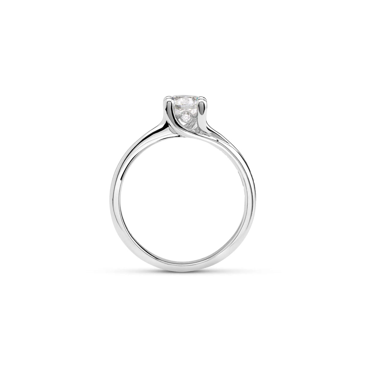 Damiani Anello di Fidanzamento Amami in Oro Bianco e Diamante ct 0,17 G VS