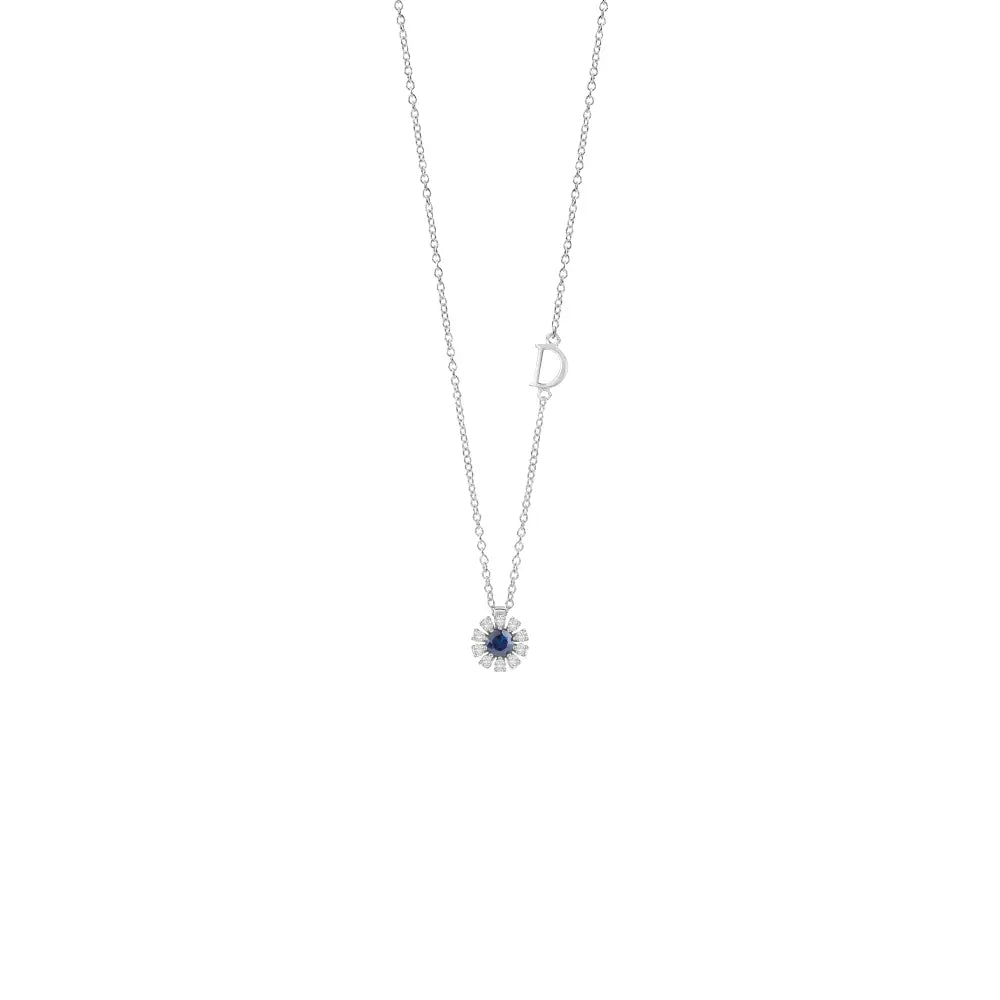 Damiani Margherita Necklace in White Gold and Sapphire