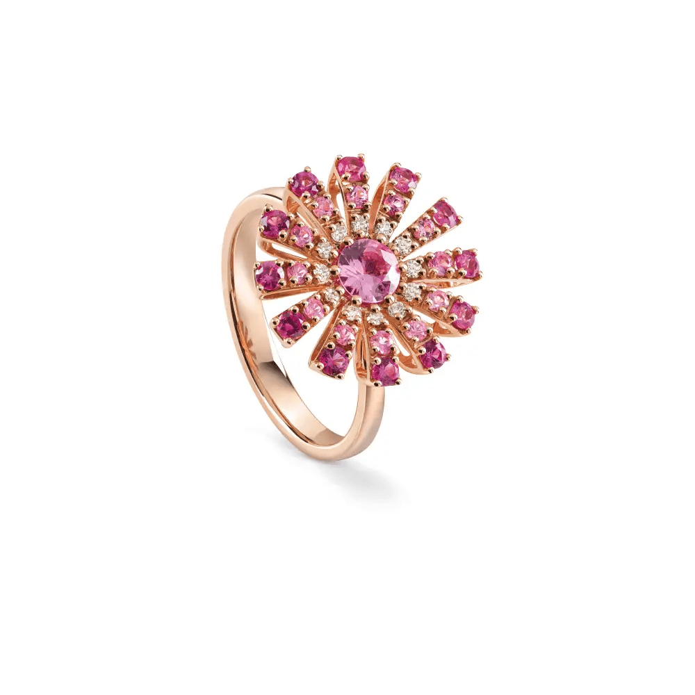 Damiani Margherita Ring in Yellow Gold, Diamonds and Citrine Quartz