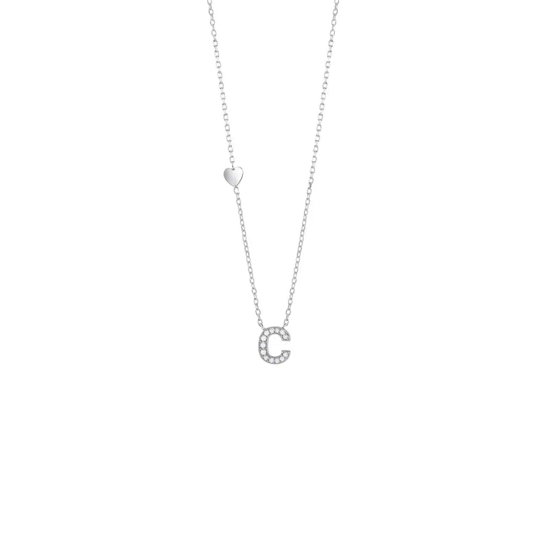 Salvini Necklace Be Happy Letters in White Gold and Diamonds