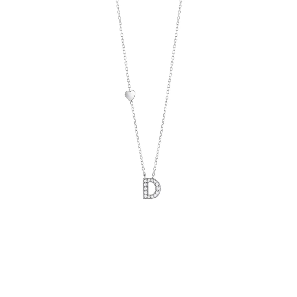 Salvini Necklace Be Happy Letters in White Gold and Diamonds