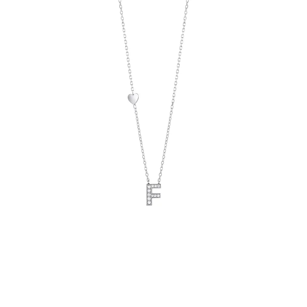 Salvini Necklace Be Happy Letters in White Gold and Diamonds