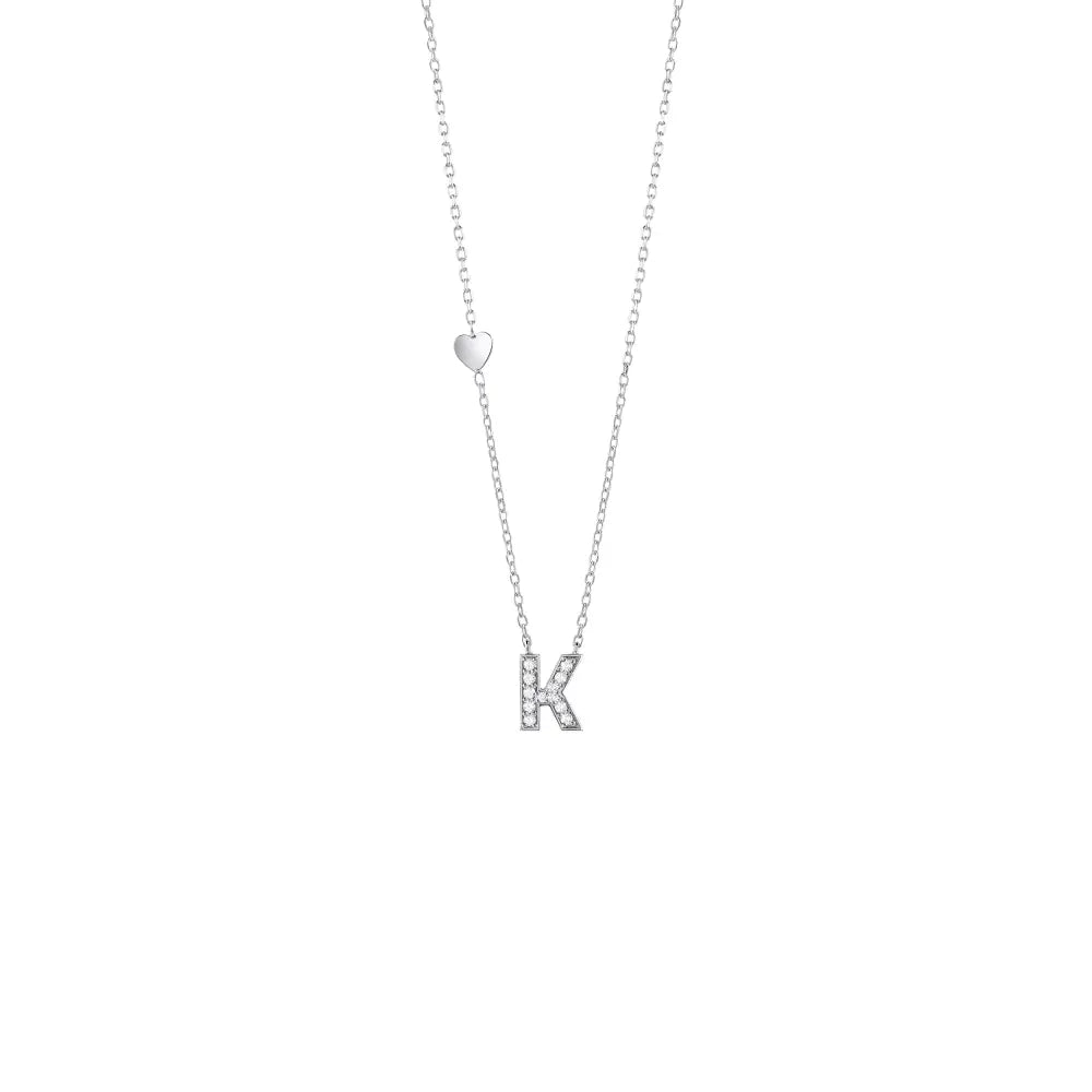 Salvini Necklace Be Happy Letters in White Gold and Diamonds