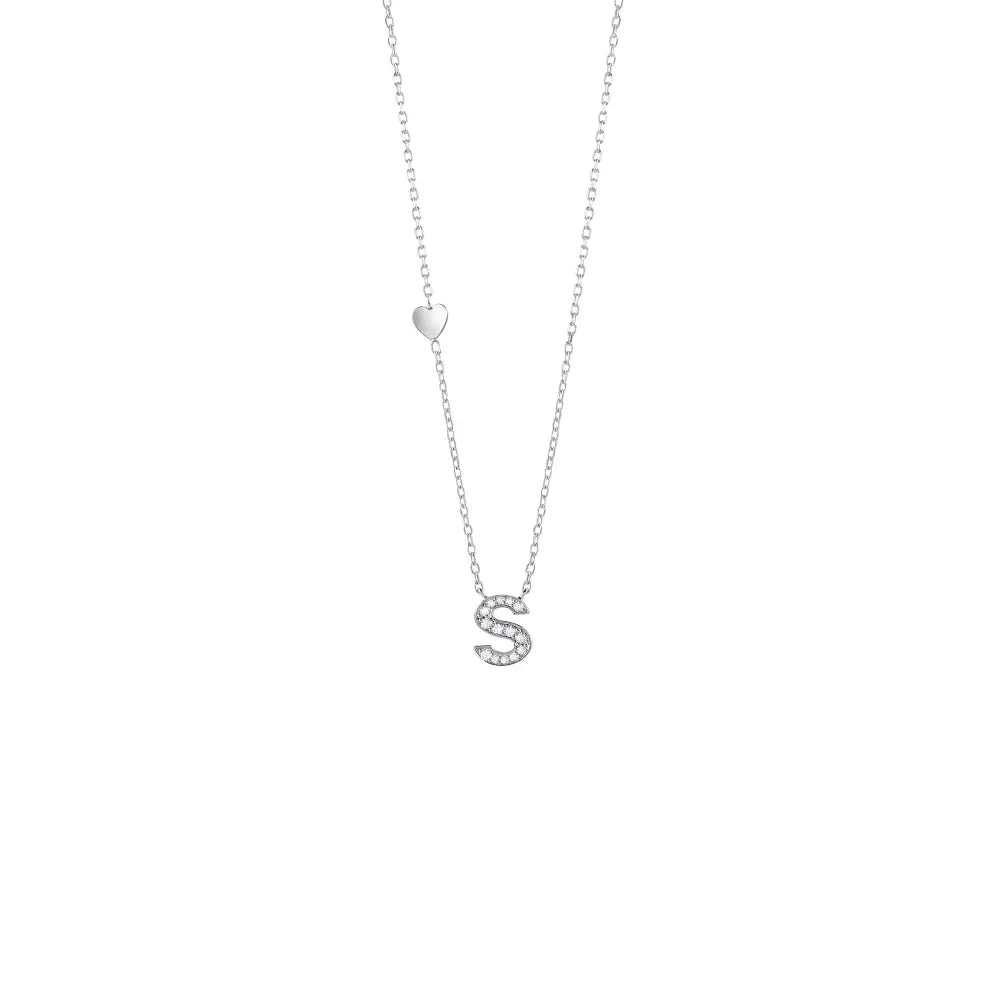 Salvini Necklace Be Happy Letters in White Gold and Diamonds