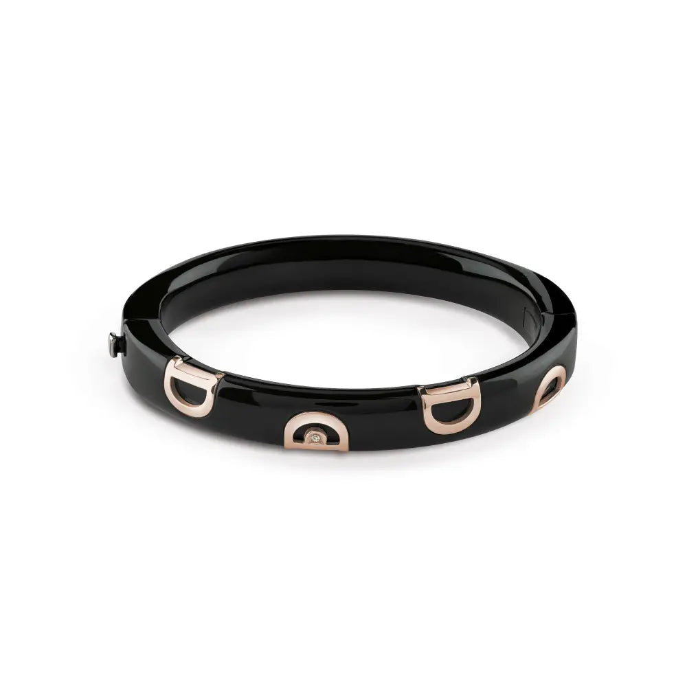 Damiani D.Icon Bracelet in Black Ceramic, Rose Gold and Diamond