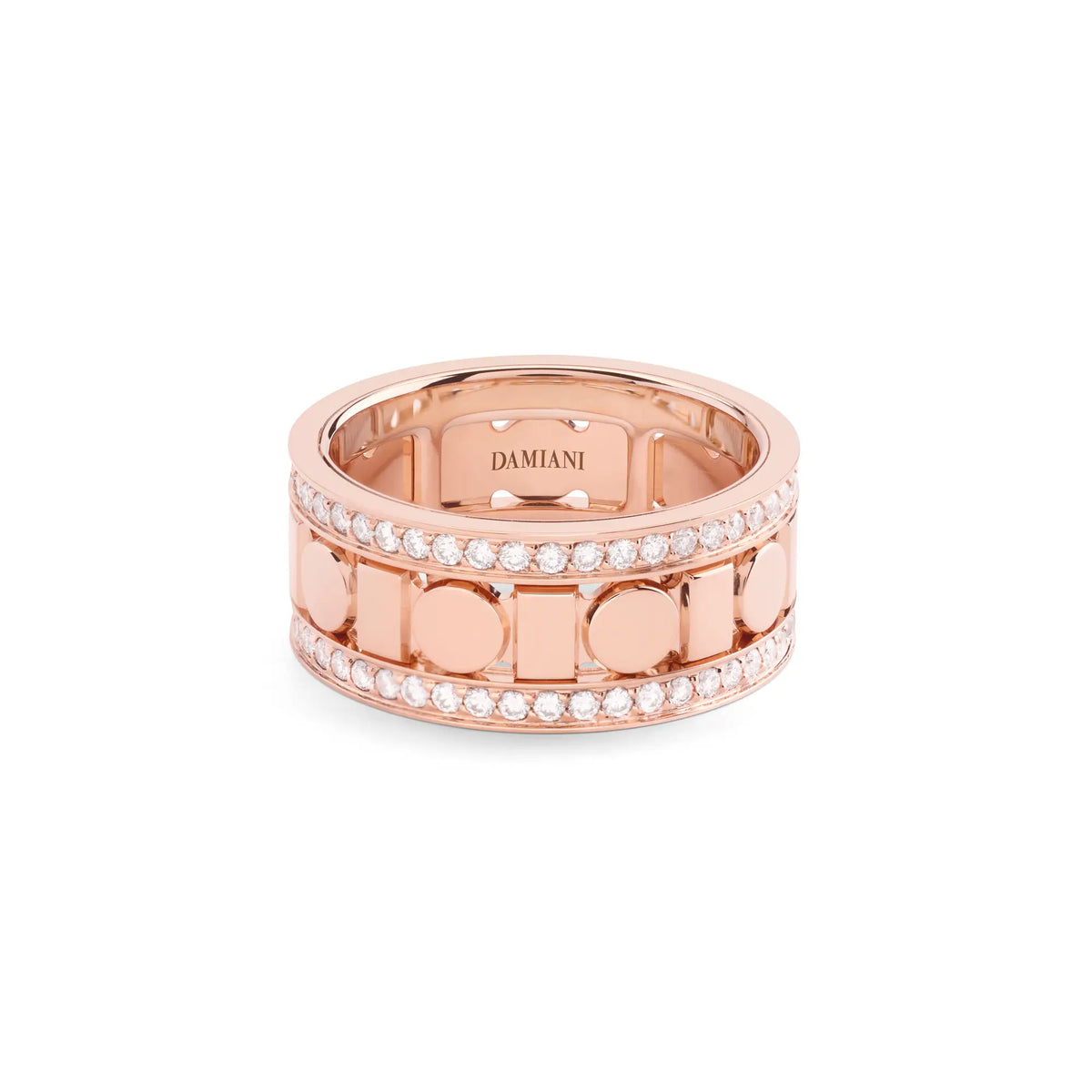 Damiani Anello Belle Epoque Reel Oro Rosa 8,3 MM e Diamanti
