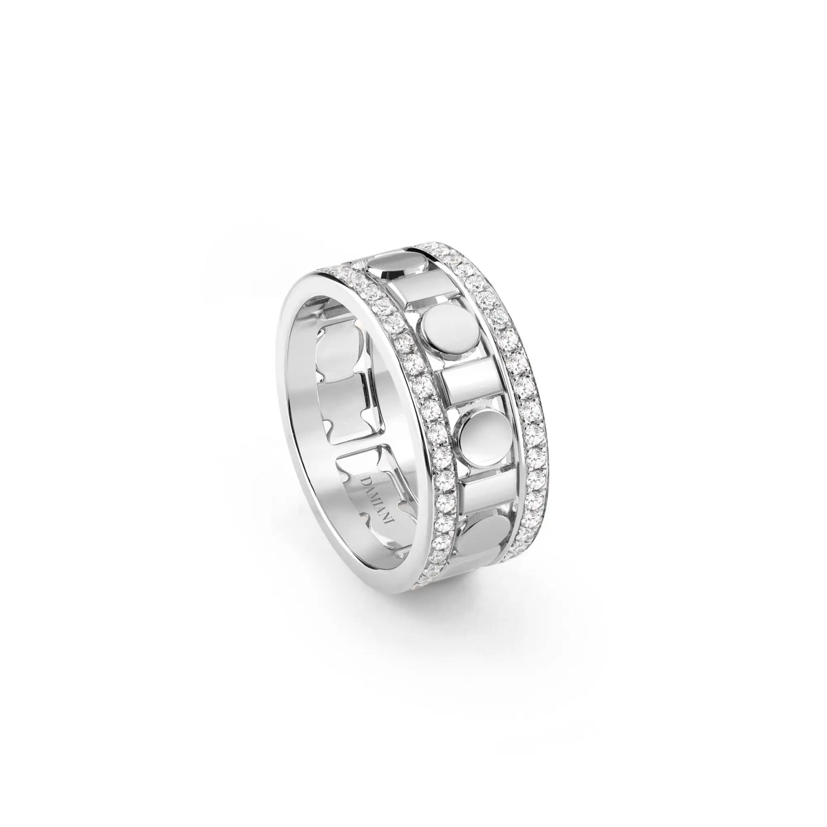 Damiani Anello Belle Epoque Reel Oro Bianco 8,3 MM e Diamanti