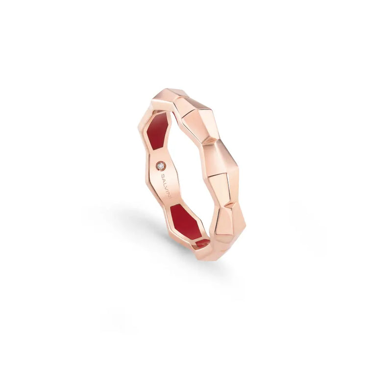 Salvini Ring EVA Rose Gold and Hybrid Ceramic Red